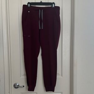 Figs Women’s Wine Jogger Pants with Contrast Drawstrings